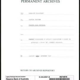 Research Department - Banking Section - Trading Bank Returns - (Confidential information supplied by Banks) - Monthly Statements of Average Liabilities and Assets in Australia and Forms D, Monthly Averages - File 2 - January - December 1939
