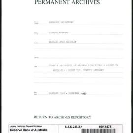 Research Department - Banking Section - Trading Bank Returns - (Confidential information supplied by Banks) - Monthly Statements of Averages Liabilities and Assets in Australia and Forms D, Monthly Averages - File 1 - January - December 1940