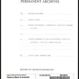 Research Department - Banking Section - Trading Bank Returns - (Confidential information supplied by Banks) - Monthly Statements of Average Liabilities and Assets in Australia and Forms D, Monthly Averages - File 2 - January - December 1943