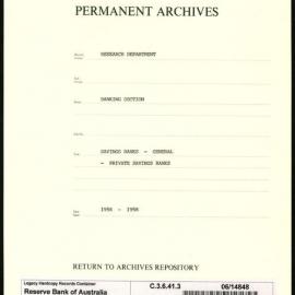 Research Department - Banking Section - Savings Banks - General - Private Savings Banks - 1956 - 1958