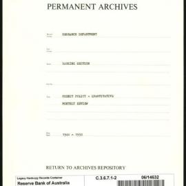Research Department - Banking Section - Credit Policy - Quantitative - Administration of Special Account - Monthly Review - File 2 - 1948 - 1950