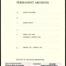 Research Department - Banking Section - Central Bank Loans - Differential Interest Rates - File 2 - February 1952 - February 1958