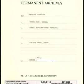 Research Department - Central Bank - General - Board & Advisory Council Memoranda - Advisory Council Papers - File 3 - October 1949