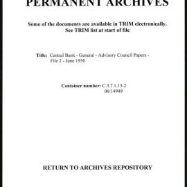Research Department - Central Bank - General - Board & Advisory Council Memoranda - Advisory Council Papers - File 2 - June 1950
