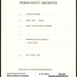 Research Department - Central Bank - General - Board & Advisory Council Memoranda - Commonwealth Bank of Australia - Board Papers - File 4 - 24 October 1956