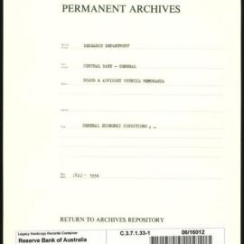 Research Department - Central Bank - General - Board & Advisory Council Memoranda - Economic Conditions - File 1 - 1935 - 1936