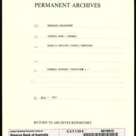 Research Department - Central Bank - General - Board & Advisory Council Memoranda - Economic Conditions - File 2 - 1936 - 1937
