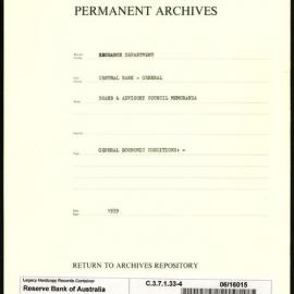 Research Department - Central Bank - General - Board & Advisory Council Memoranda - Economic Conditions - File 4 - 1939