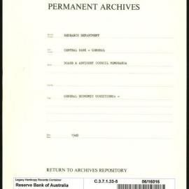 Research Department - Central Bank - General - Board & Advisory Council Memoranda - Economic Conditions - File 5 - 1940