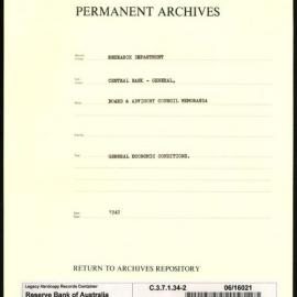 Research Department - Central Bank - General - Board & Advisory Council Memoranda - Economic Conditions - File 2 - 1942