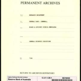Research Department - Central Bank - General - Board & Advisory Council Memoranda - Economic Conditions - File 1 - 1946