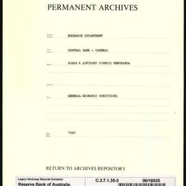 Research Department - Central Bank - General - Board & Advisory Council Memoranda - Economic Conditions - File 3 - 1948