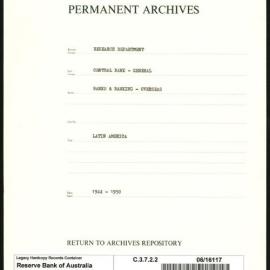 Research Department - Central Bank - General - Banks and Banking - Overseas - Latin America - 1944 - 1950