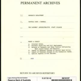 Research Department - Central Bank - General - Bankers' Administrative Staff College - File 2 - Money and Credit - 1955