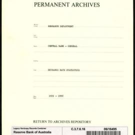 Research Department - Central Bank - General - Exchange Rate Statistics - 1931 - 1950
