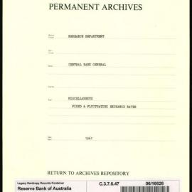 Research Department - Central Bank - General - Miscellaneous - Fixed & Fluctuating Exchange Rates - 1961