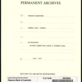 Research Department - Central Bank - General - Miscellaneous - Economic policy - Bond Market and Interest Rates - 1955 - 1956