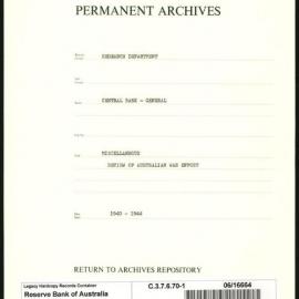 Research Department - Central Bank - General - Miscellaneous - Review of the Australian War Effort - 1940 - 1944 - part 1