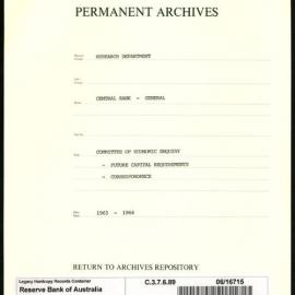 Research Department - Central Bank - General - Committee of Economic Enquiry - Future Capital Requirements - Correspondence - 1963 - 1964