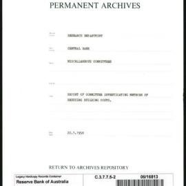 Research Department - Central Bank - General - Miscellaneous Committees - Rural Credits Department Fund - File 2 - Report of the Committee Investigating Methods of Reducing Building Costs - 22/1/1958