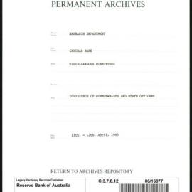 Research Department - Central Bank - General - Miscellaneous Committees - Conference of Commonwealth and State Officers - 11-12 April 1946