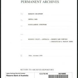 Research Department - Central Bank - General - Miscellaneous Committees - Economic Policy - Australia - Reserve Bank Meetings - Statistician & Trading Banks - 30 October 1956