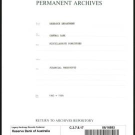 Research Department - Central Bank - General - Miscellaneous Committees - Financial Prospectus - 1965 - 1966