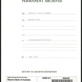 GOVERNORS & SENIOR PERSONNEL - Denison Miller - Pre-Commonwealth Bank Papers
