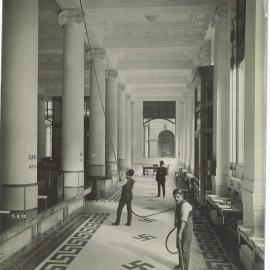 The Bank at Work - Commonwealth Bank of Australia – Head Office, 120 Pitt Street - Vacuum Cleaning Machinery in operation on ground floor - 5 September 1916