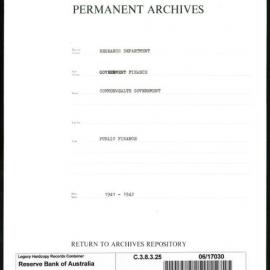 Research Department - Government Finance - Commonwealth Government - Public Finance - 1941 - 1942