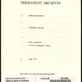 Research Department - Government Finance - State Governments - Victoria Government Finance - 1940 - 1941