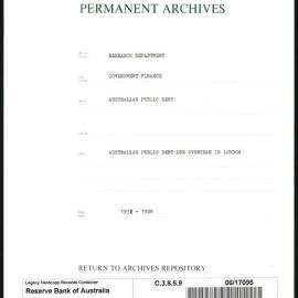Research Department - Government Finance - Australian Public Debt - Australian Public Debt Due Overseas in London - 1931 - 1948