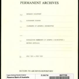 Research Department - Government Finance - Statements of Revenue and Expenditure - Comparative Statements of Revenue and Expenditure - Western Australia - July 1929 - July 1939