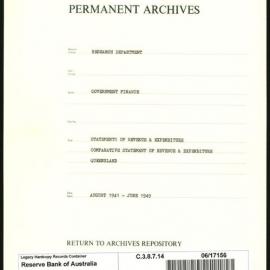Research Department - Government Finance - Statements of Revenue and Expenditure - Comparative Statements of Revenue and Expenditure - Queensland - August 1941 - June 1949