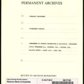 Research Department - Government Finance - Statements of Revenue and Expenditure - File 2 - Including Public Utilities WA - Balance Sheets - Dec 1944 - Jun 1960