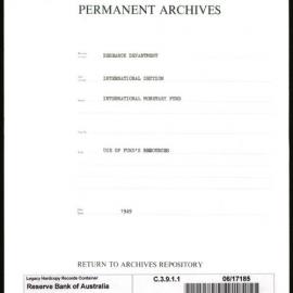 Research Department - International Section - International Monetary Fund (IMF) - Use of Fund's Resources - 1949