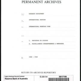 Research Department - International Section - International Monetary Fund (IMF) - Procedure on Joining - Part 1 - Miscellaneous Correspondence & Memoranda - Part 2 - 1946 - 1948