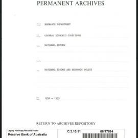 Research Department - General Economic Conditions - National Income - National Income and Economic Policy - 1958 - 1959