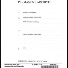 Research Department - General Economic Conditions - State Conditions Letters - Current Economic Conditions - File 2 - 1961