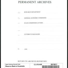 Research Department - General Economic Conditions - State Conditions Letters - To Managers - 1959