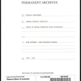 Research Department - General Economic Conditions - Review of General Conditions (Bank Economists) - Bank Documents - Economists' Meeting - 1964 - 1965