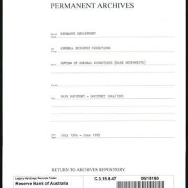 Research Department - General Economic Conditions - Review of General Conditions (Bank Economists) - Bank Documents - Document 1964/1965 - July 1964 - June 1965