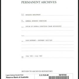 Research Department - General Economic Conditions - Review of General Conditions (Bank Economists) - Bank Documents - Document 1965/1966 - July 1965 - July 1966