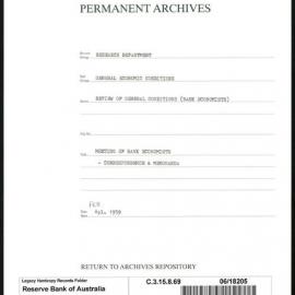 Research Department - General Economic Conditions - Review of General Conditions (Bank Economists) - Meeting of the Bank Economists - Correspondence & Memoranda - February - April 1959