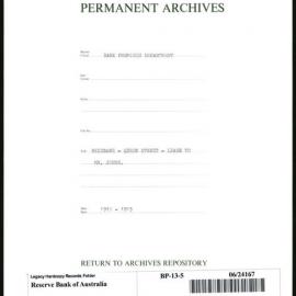 Bank Premises Department - Brisbane - Queen Street - Lease to Mr Johns - 1912-1913
