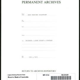 Bank Premises Department - Brisbane - Queen Street - Purchase - 1912-1913