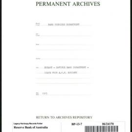 Bank Premises Department - Hobart - Savings Bank Department - Lease from A.M.P. Society - 1913