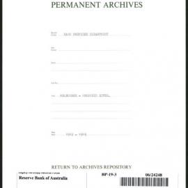 Bank Premises Department - Melbourne - Proposed Sites - 1912-1919