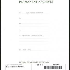 Bank Premises Department - New Zealand - Proposed Sites - 1916-1919