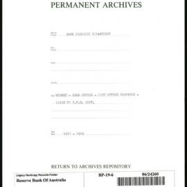 Bank Premises Department - Sydney - Head Office - Post Office Chambers - Lease to P.M.G. Dept - 1917-1919